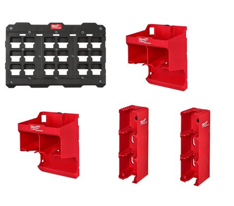 Milwaukee PACKOUT Large Wall Plate With Tool Stations M18 Battery