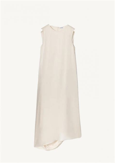 Ivory silk draped dress - Loewe