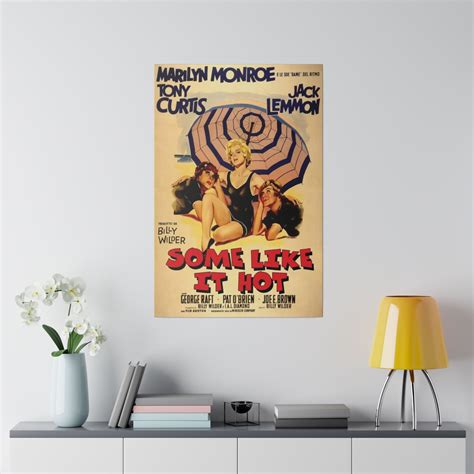 Marilyn Monroe Some Like It Hot Movie Poster Custom Canvas Wall Print Etsy