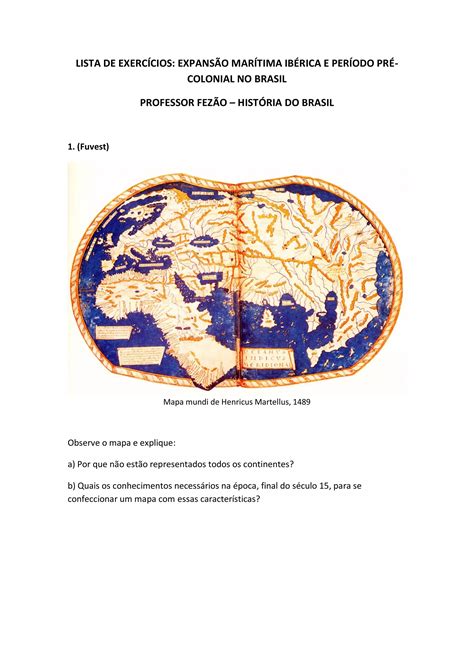 Questões Sobre Expansão Maritima
