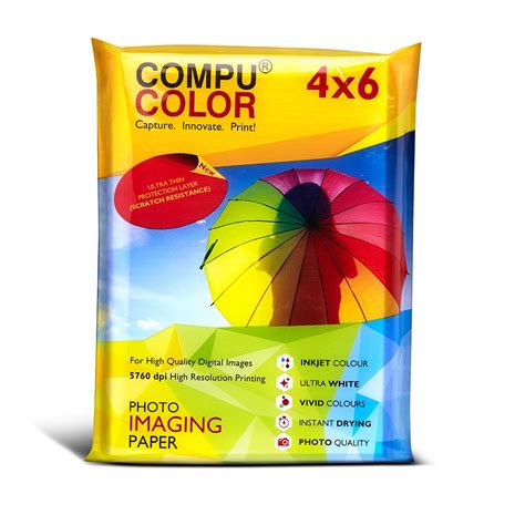 COMPUCOLOR Ultra Glossy Photo Paper 250 GSM 4x6 Inches 50 Sheets