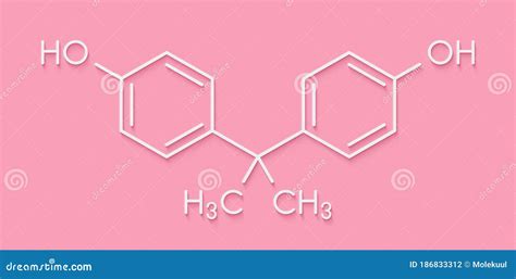 Bisphenol A Bpa Chemical Formula And Skeletal Structure Vector