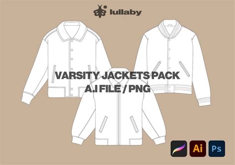 Varsity Jacket Template Pack Jacket Tech Pack Streetwear Etsy