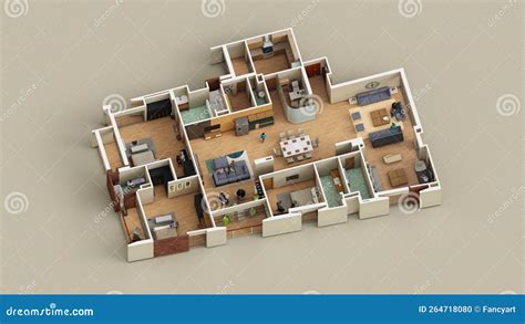 Isometric And Axonometric Floor Plans Of Modern Office Building With Detailed Layouts And