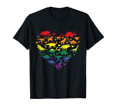 Gay Heart Lgbt Q Pride Flag Dinosaur Men T Shirt Walmart