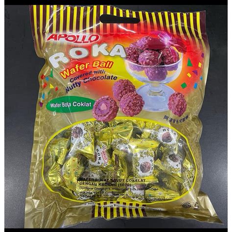 Jual Apollo Roka Wafer Ball Isi 50 Nutty Chocolate Wafer Bola 300g