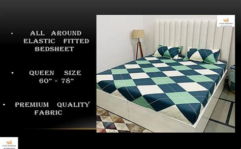 Buy VIVEA RESERVE 300 TC Elastic Fitted Bedsheet Queen Size Double Bed