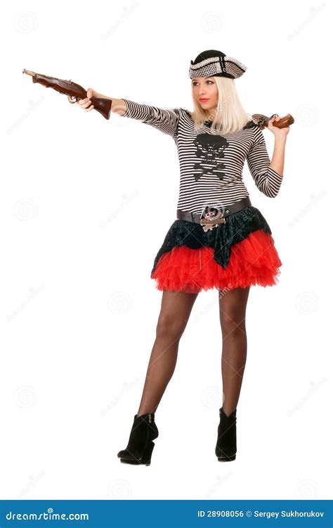 Blonde Assez Jeune Avec Des Canons Photo Stock Image Du Boucanier Caucasien