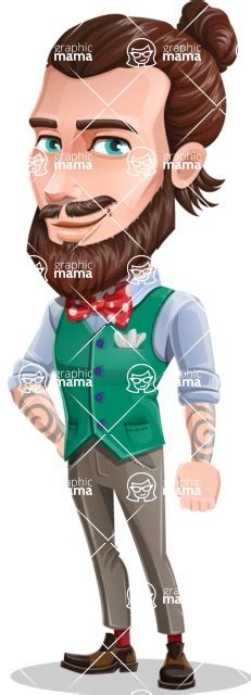 Guy With Man Bun Cartoon Vector Character Normal Graphicmama