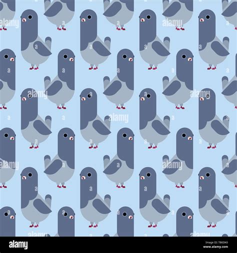 Dove pattern seamless. pigeon cartoon background. City bird vector illustration Stock Vector ...