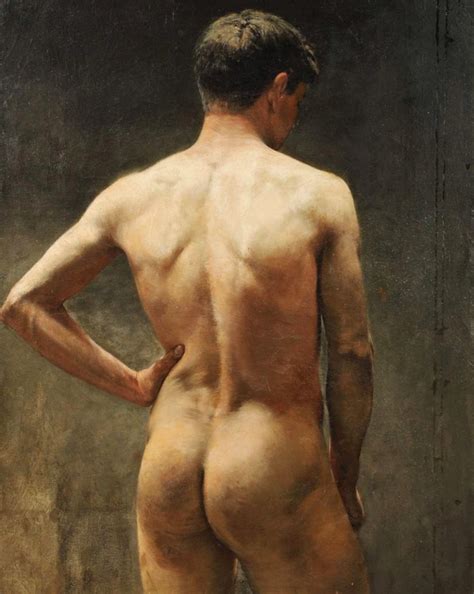 Male Nude Th Century By Lievin Herremans Belgian Artist Oil On Board