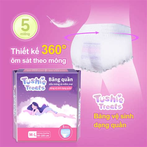 A+ Băng vệ sinh dạng quần Tushie Treats túi 20 cái (size S-M,L-xl ...