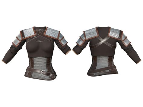 3D model Medieval Female Warrior Full Outfit 2 VR / AR / low-poly