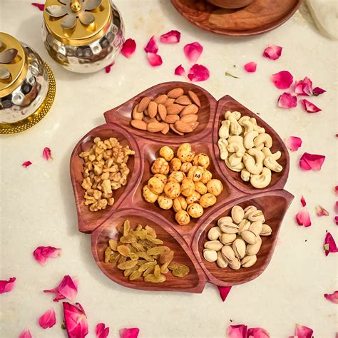 Leafy Mango Wood Dry Fruit Tray Chokhi Dhani Kalagram