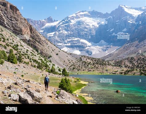 lakes tajikistan landscape  res stock photography  images alamy