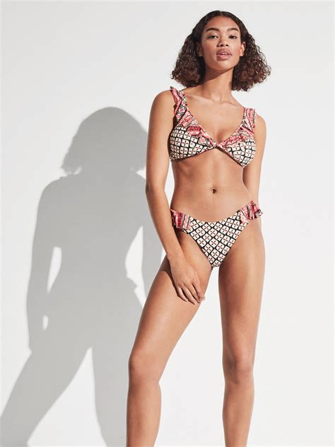 Gisela Wayuu Frill Fixed Tri Bikini With Cheeky Bottom Style S Lingerie And Leisure