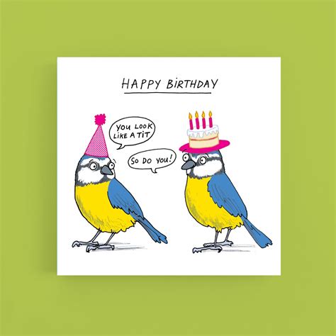 Birthday Tits Cardgreeting Etsy UK