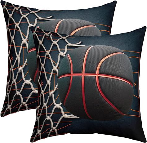 Feelyou Basketball Print Throw Pillow Covers For Couch Sofa