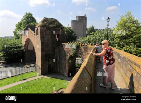 historic chester roman walls chester city cheshire england stock photo alamy