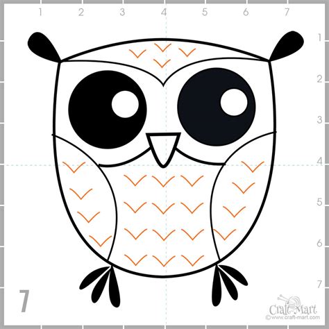 213 Drawing Owl Kids Step 7 Craft Mart