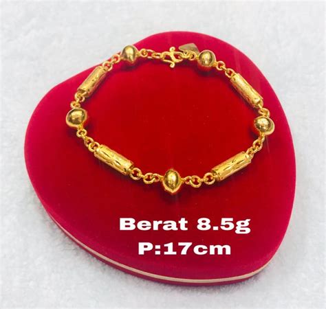 Jual Gelang Tangan Rantai Bambu Silver999 Lapis Mas Kuning GT059 Di