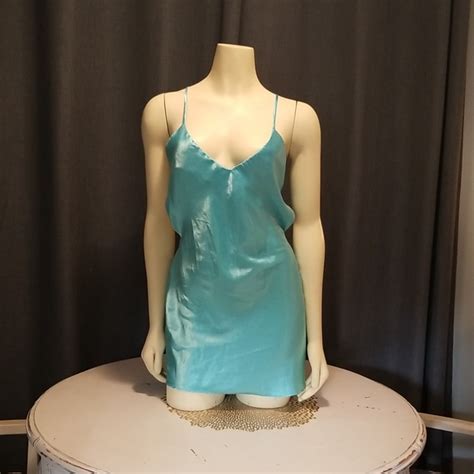 Victoria S Secret Intimates Sleepwear Vintage Victorias Secret Slip Dress Lingerie Blue