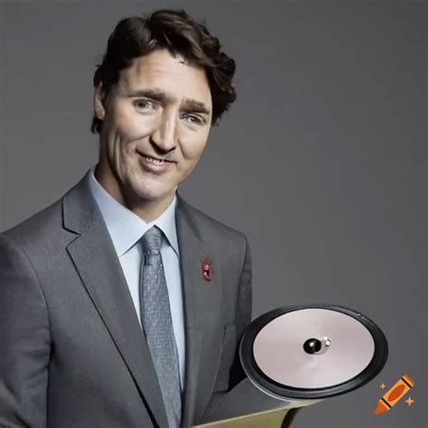 Justin Trudeau Holding A Record Album On Craiyon