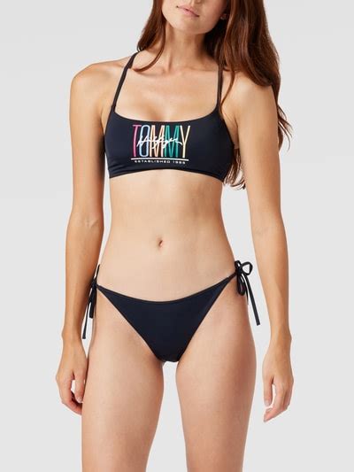 Tommy Hilfiger Bikini Oberteil Mit Logo Print Dunkelblau Online Kaufen