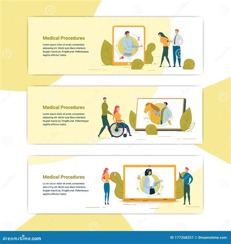 Medical Procedure, Electronic Appointment Online. Stock Vector