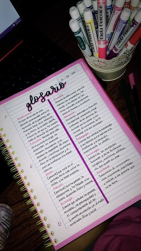 Glosarios Creativos Titulos Bonitos Para Apuntes Libreta De Apuntes
