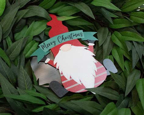 Merry Christmas Gnome Sign Wreath Signs Front Door Decor Etsy