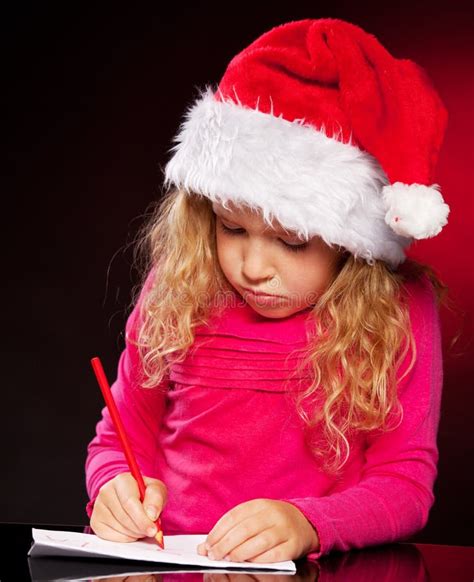 Kid Writing a Letter To Santa Claus Stock Photo - Image of claus ...