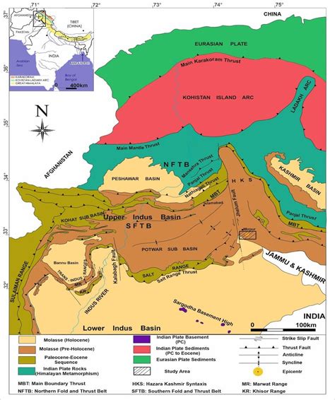 The Geological Map Of Foreland Fold Thrust Belt Around Nw Himalayas 22