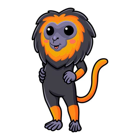 mignon petit dessin animé de singe lion debout 14638323 Telecharger