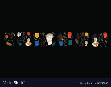 Nude Female Body Feminine Figure With Antique Vector Image