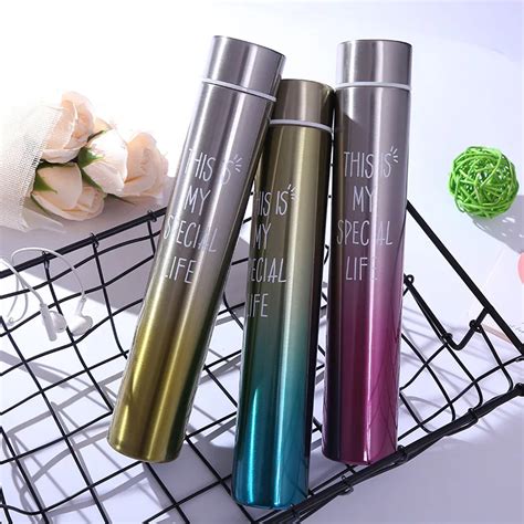 Straight vacuum cup, long and colorful hot water termos, vacuum cups ...