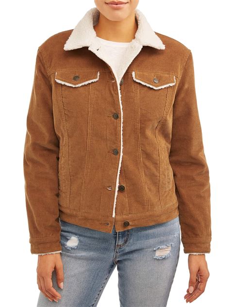 Time And Tru Women S Corduroy Jacket With Shearling Collar Corduroy Jacket