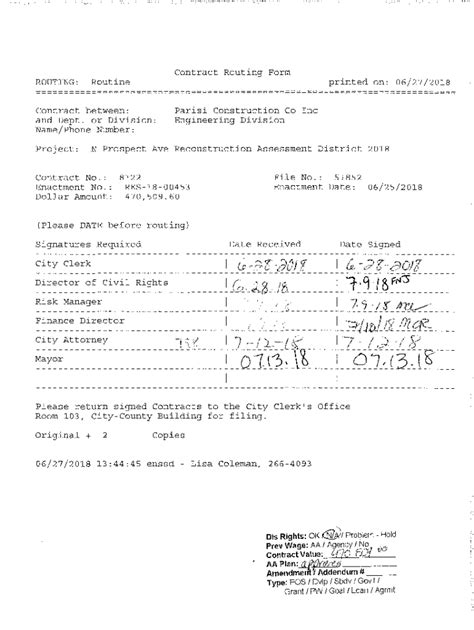 Fillable Online Fillable Online Contract Routing Form Routing Routine