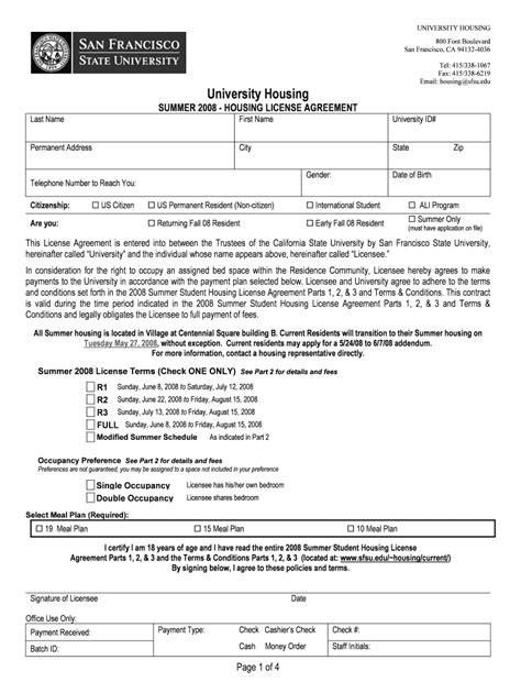 Fillable Online Sfsu Summer General Lic Final Doc Sfsu Fax Email