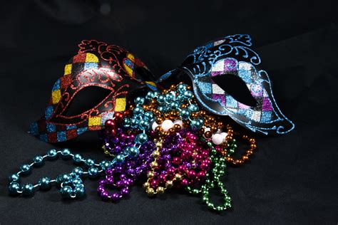 Mardi Gras Beads And Mask Free Stock Photo Public Domain Pictures