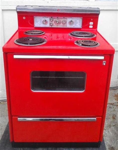 Vintage Keyboard Calrod Rare Red Ge Range Stove Company Electric Enamel