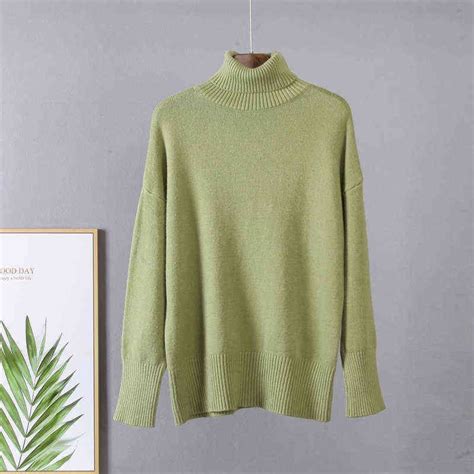 Hirsionsan Turtle Neck Cashmere Winter Sweater Women Elegant Thick Warm