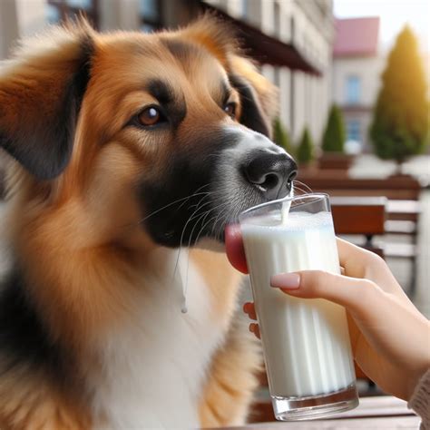 Dog Drinking Milk - Adorable Canine Enjoying a Glass of Milk | AI Art Generator | Easy-Peasy.AI