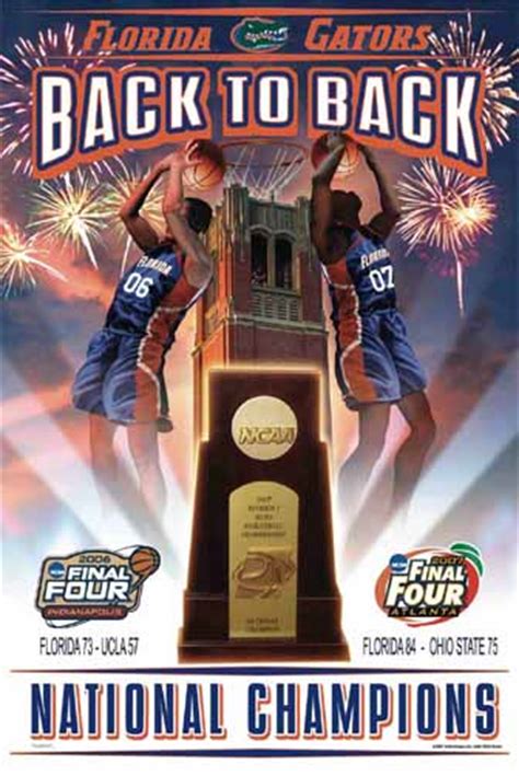 Florida Gators NCAA National Champions 2007 Basketball Posters