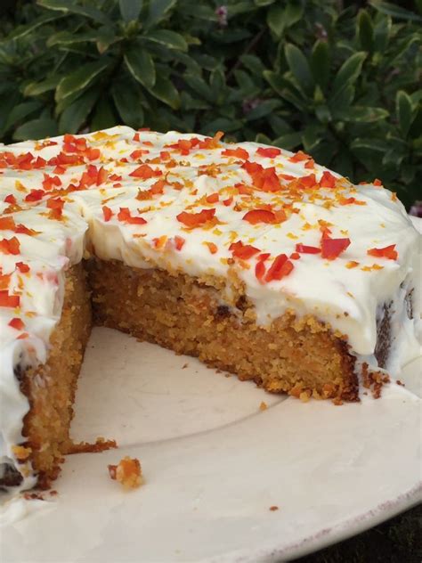 Gluten Free Carrot And Sweet Potato Cake With Orange And Chilli Icing