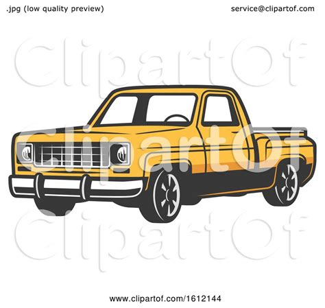 Clipart Of A Vintage Pickup Truck Royalty Free Vector Illustration By