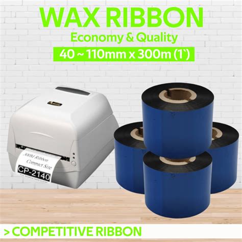 Wax Ribbon 40mm To 110mm X 300m Barcode Ribbon Thermal Transfer Ribbon Sticker Label Face Out