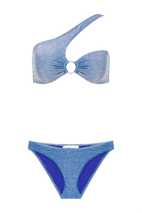 Asimetrik Lureks Saks Bikini Takım