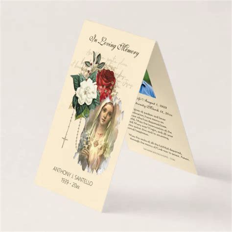 Catholic Funeral Virgin Mary Prayer Holy Card Zazzle