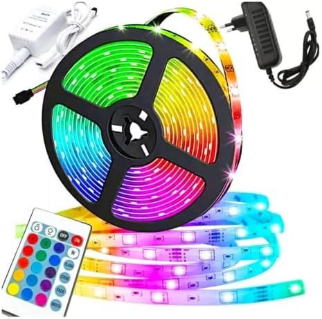 Fita Super Led 5mt Rgb 5050 Colorida Prova D Agua Controle Fonte